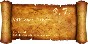 Váradi Tibor névjegykártya